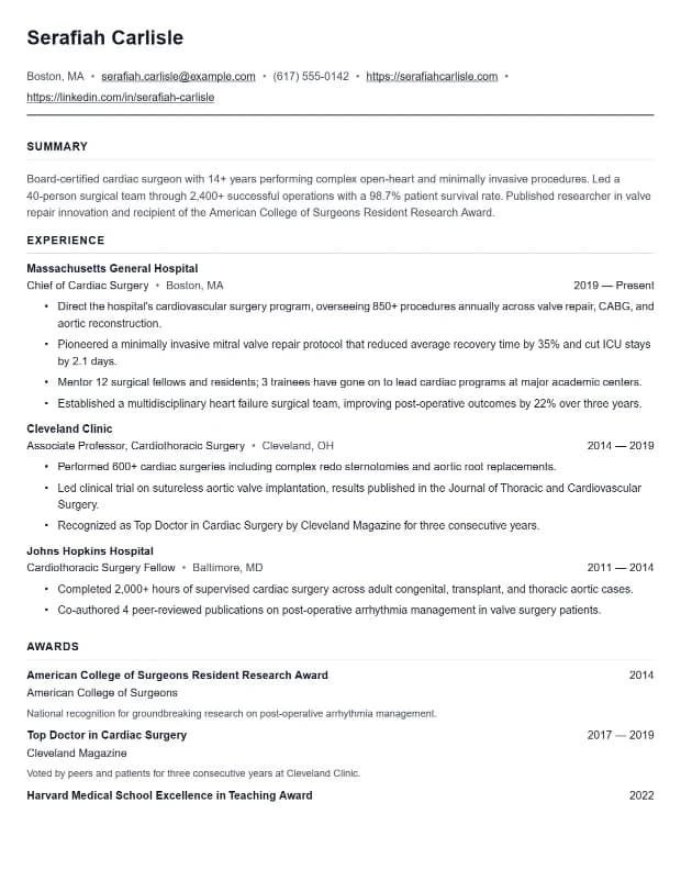 ATS Dense resume template