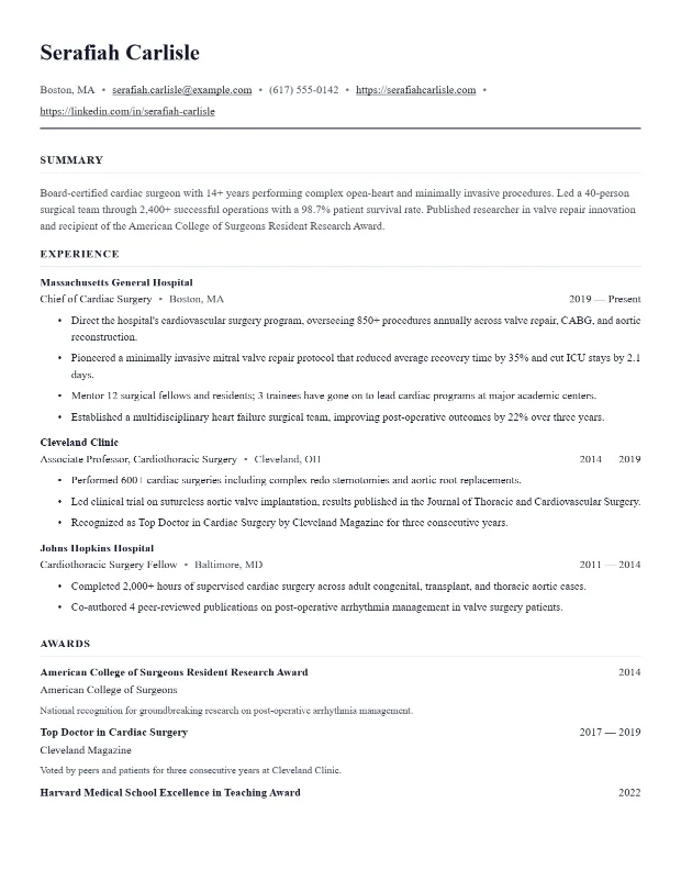 ATS Serif resume template