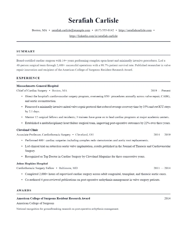 Harvard resume template