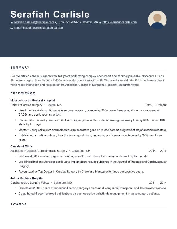 Masthead resume template