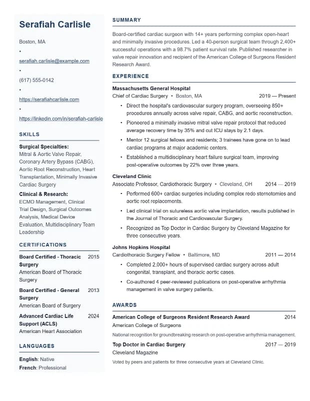 Two Column resume template